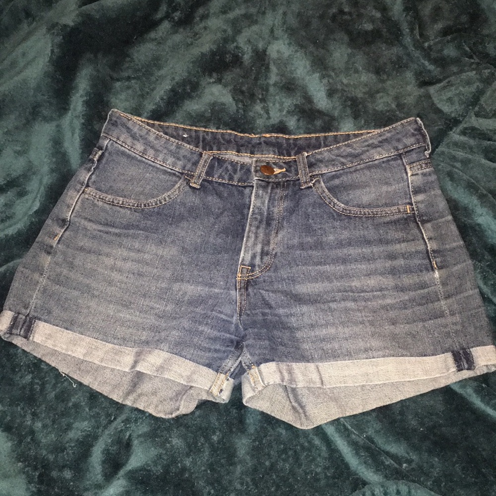 Light blue jean shorts